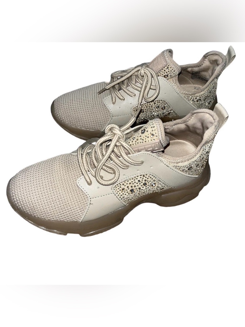 Steve Madden Ganzo-R Blush Multi Fashion Lace Up Rhinestone